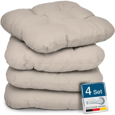 Image de Coussin de chaise - Lot de 4 - 40 x 40 cm - 8 cm d'épaisseur - Intérieur et extérieur