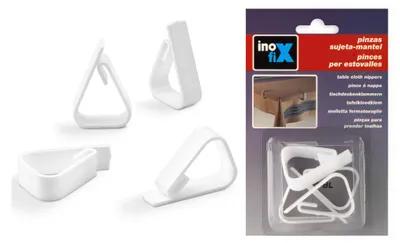 Image de Pinces X4 Attache-nappe Blanc - Inofix