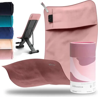Produktbild von Nujë Mikrofaser Fitnesshandtuch 125x50 cm mit Reißverschlusstasche – Rosé