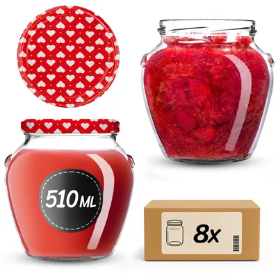 Obrázek produktu pro KADAX zavařovací sklenice 50 ml se šroubovacím víčkem fi82mm, šroubovací sklenice s víčkem, zavařovací sklenice, sklenice na zavařování (včela, 8 kusů)