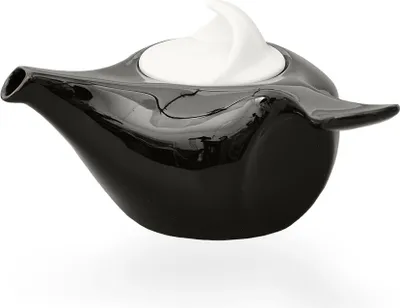 Produktbild von tea4chill Teekanne mit seitlicher Griff 750ml, schwarz/weiß, Japanstil aus Porzellan