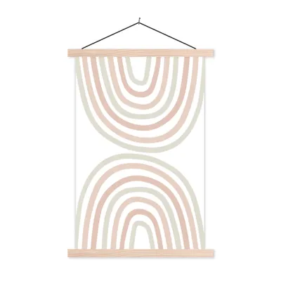 Produktbild von MuchoWow® Textilposter Regenbogen - Design - Pastell 40x60 cm mit holzfarbenen Rahmen - Poster