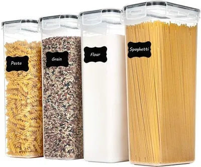 Immagine prodotto di Contenitori ermetici da 2,8 litri, plastica senza BPA, neri, set da 4 pezzi
