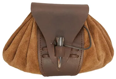 Produktbild von mittelalterliche Ledergürteltasche mit Hornknauf - Braun