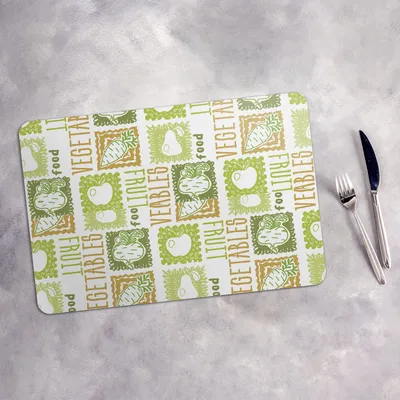 Produktbild von Tischset 6x45x30 cm + 6x10fi cm Platzset Tischmatte Platzmatte Untersetzer - Obst und Gemüse