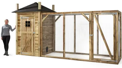 Productafbeelding van Voldux Kippenhok hooiberg Eline XL met extra grote ren 437 x 150 x 235 cm