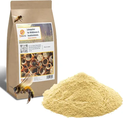 Produktbild von BEESI 2000 g Lehmpulver für Wildbienen I Baumaterial, Füllmaterial für Bienenhotel und Insektenhotel I Verschluss für Niströhren, Nisthülsen