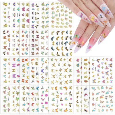 Immagine prodotto di Adesivi a forma di farfalla, 30 pezzi, autoadesivi, per decorazioni di nail art fai da te