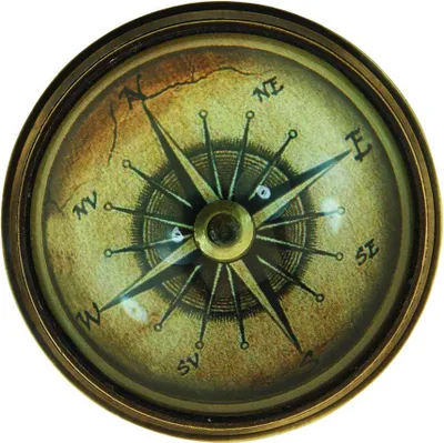 Produktbild von Domglas-Kompass aus antikem Messing, 6x3cm – Vintage Nautische Dekoration