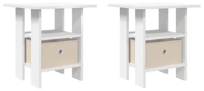 Produktbild von Eleganten-Stil Nachttisch, 2er Set, Beistelltisch,Modernes Design, Weiß 41x40x45 cm Holzwerkstoff - Nachttische & -schränke - Möbel26