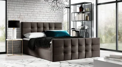 Obrázok produktu pre Čalúnená boxspringová posteľ IVANA 1 LUX - 160x200, hnedá + topper ZDARMA