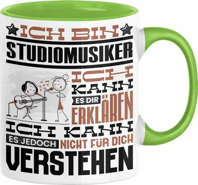 Produktbild von Studiomusiker Geschenk Tasse Lustige Geschenkdiee für einen Studiomusiker Geburtstag Ich Bin Studiomusiker Ich Kann Es Dir Erklären Aber Nicht Für Dich Verstehen (Grün)