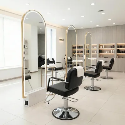 Obrázek produktu pro Konzola konsoleta kadeřnická barberská kosmetická zrcadlo LED hliníkový rám 200x80 PRO oboustranné