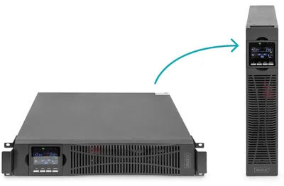 Zdjęcie produktu dla Digitus System UPS OnLine, 3000 VA / 3000 W, Podwójnej konwersji (online), 3 kVA, 3000 W, 208 V, 240 V, 16 A