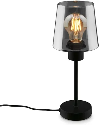 Obrázok produktu pre Stolná lampa, čierna, dymové sklo, 1xE27/max.10W
