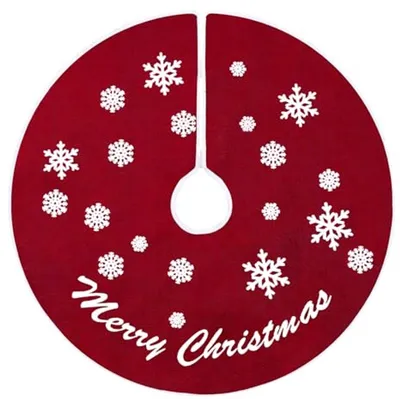 Boomteppich Weihnachtsbaum - Weihnachtsdekoration - Mit Schneeflocken - 76 cm - Rot