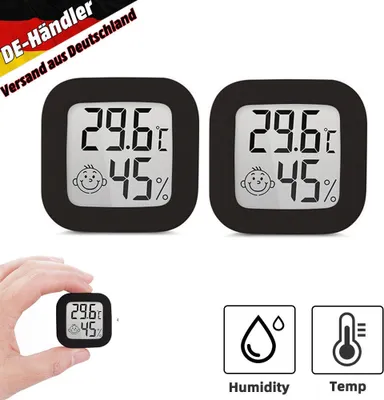 Produktbild von 2x Digitales Thermo-Hygrometer Thermometer Temperatur Luftfeuchtigkeitsmessgerät