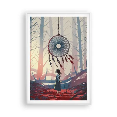 Produktbild von Gerahmtes Poster - Weißer Rahmen - Märchen Fänger Träume - 70x100 cm - Wand Bild - Wanddeko - Wandbilder - Kunstposter - Wandposter - Bilderrahmen - Bilder - Kunstdruck - P2WPA70x100-4789