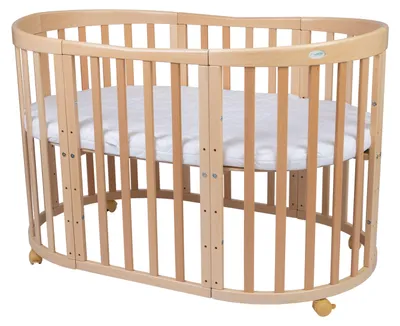 Produktbild von Waldin Ovales 7-in-1-Kinderbett mit Matratze Natur