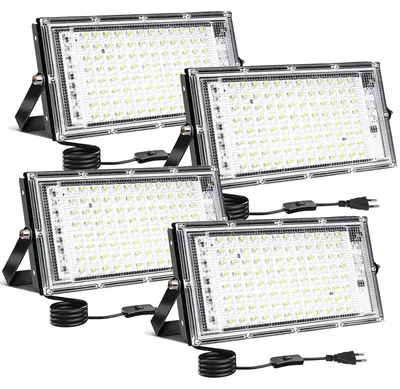 LED-Flutlicht 100W kaltweiß IP65 4er-Pack für Außenbereich