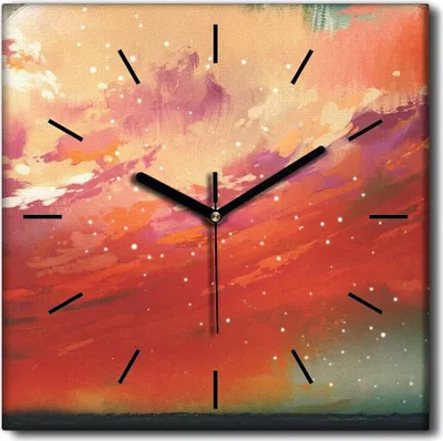Produktbild von Coloray Uhr auf Leinwand 30x30 cm Wand Uhr Dekoration Wohnzimmer Segeltuch schwarze Hände -Mannradwolken