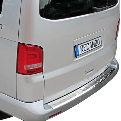 Immagine prodotto di Protezione del bordo di carico in acciaio inossidabile cromato per VW T6 | dal 2015- | 130 cm | con smussatura