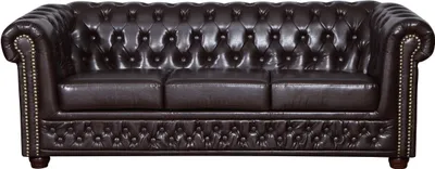 Produktbild von Edles Chesterfield Sofa 3 Sitzer in Kunstleder Vintage braun Couch Polstersofa