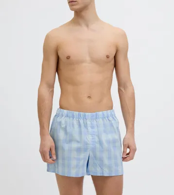 Productafbeelding van Jack & Jones slips, set van 5, jacmilano geweven boxershorts, kleuren: zadenzwart / chambrayblauw / skyblauw / olijfgroen, voor heren