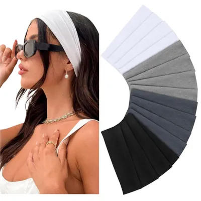 Produktbild von 16 Stück Sport Stirnbänder Elastische Atmungsaktive Haarband für Yoga, Laufen, Radfahren, Fitness