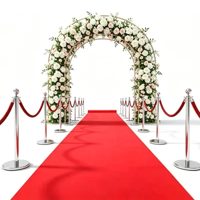 Roter Teppichläufer 5 m, Antirutsch, für Events, Hochzeit, Party