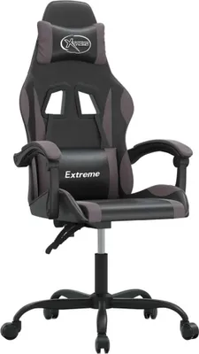 Immagine prodotto di Sedia da Gaming Girevole Nera e Grigia in Pelle finta
