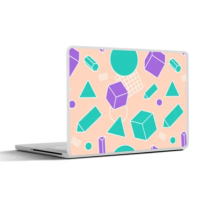 Produktbild von MuchoWow® Laptop Aufkleber Sticker Cover Vintage - Muster - Blöcke 32.5x23.5 cm - Sticker für Laptop - Selbstklebend