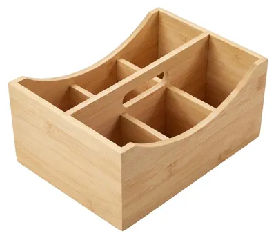 Image de Organisateur de bureau en bambou, dimensions : 25 x 18 x 12 cm
