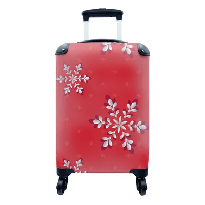 Produktbild von MuchoWow® Koffer Handgepäck Trolley Rollkoffer Kleine Reisekoffer mit 4 Rollen - Muster - Weihnachten - Pflanzen - Cabin Size < 55x40x23 cm & 55x40x20 cm - Fotokoffer - Kabinenkoffer - Boardgepäck - Reise-Box - Reisekoffer - Reisegepäck - Koffer mit Bild - Trolley für Kinder