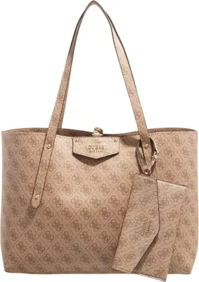 Produktbild von Guess Brenton 4G Logo Eco Shopper Damen Kunstleder Tasche in Lattee – 36 x 27 x 13 CM / Lattee