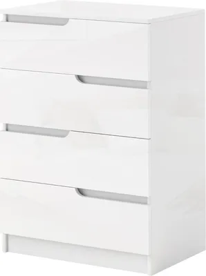 Immagine prodotto di Comodino a 4 cassetti, cassettiera per soggiorno e camera da letto, bianco lucido, 60 x 40 x 85 cm, bianco, 60 cm, 40 cm, 85 cm, legno