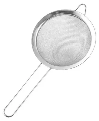 Feinmaschiges Küchensieb aus Edelstahl, 1 Stück, silber
