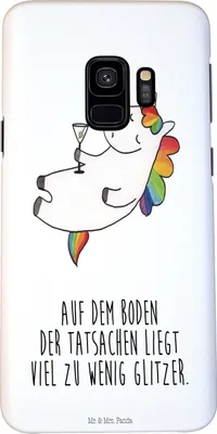 Produktbild von Mr. & Mrs. Panda Samsung Galaxy S9 Handyhülle Einhorn Cocktail - Weiß - Geschenk, Geburtstag, Handy Schutzhülle, Spaß, Spruch, Cover, Party, Einhörner, Hülle, Unicorn