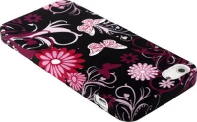 Produktbild von TPU Backcover Hülle für Handy Apple iPhone 5 / 5s Schmetterling Pink