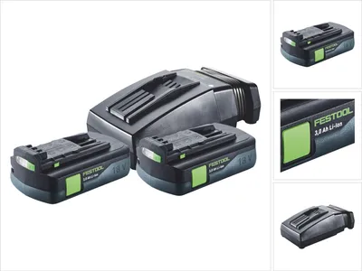 Produktbild von Festool Energie Set 2x BP 18 Li 3,0 C Akku 18 V 3,0 Ah / 3000 mAh Li-Ion ( 2x 577658 ) + TCL 6 Ladegerät ( 201135 )