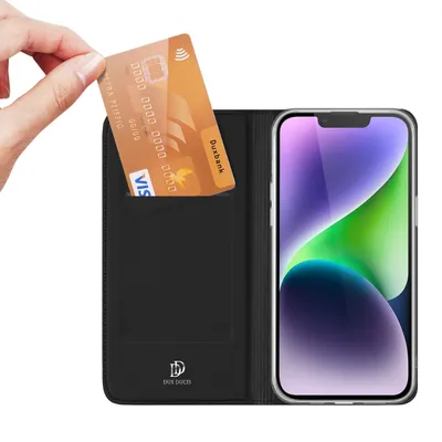 Zdjęcie produktu dla Etui do iPhone 15 Plus pokrowiec z klapką i portfelem Dux Ducis Skin Pro - czarne
