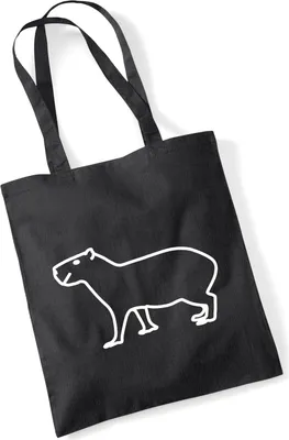 Produktbild von Huuraa Jutebeutel Capybara Silhouette 10 Liter Black Baumwolle Tasche Geschenkidee