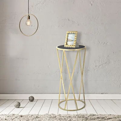 Immagine prodotto di Mauro Ferretti tavolo telefonico singolo Ø 35x75 cm oro nero