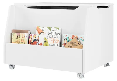 Obrázok produktu pre Úložný box na hračky, multifunkčný detský stolík, mobilný dizajn, BIELY