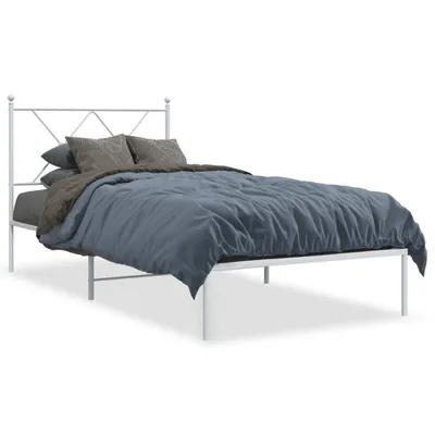 Obrázok produktu pre vidaXL Detská posteľ s čelom kovová biela 90x200 cm