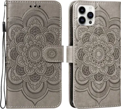 Produktbild von König Design Hülle kompatibel mit Kunstleder Handyhülle - Handy Case Grau