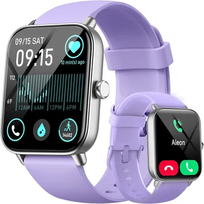 Produktbild von Smartwatch mit Telefonfunktion(Anrufe tätigen/empfangen)/Message Reminder, Sportuhr mit 110+Sportmodi, Fitnessuhr mit Herzfrequenz SpO2 Schlafmonitor