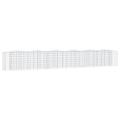 Image de vidaXL Gabion haut-relief avec arche haute 600x50x100 cm Fer galvanisé