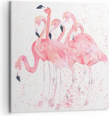 Produktbild von Bild auf Leinwand - Leinwandbild - Flamingo Vogel Wasser - 50x50cm - Wand Bild - Wanddeko - Leinwanddruck - Bilder - Kunstdruck - Wanddekoration - Leinwand bilder - Wandkunst - AC50x50-3899