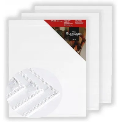 Produktbild von Van Bleiswijck Set 3x Leinwand Malerei 24x30cm Baumwolle